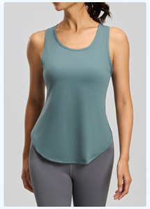 Débardeur de sport pour femme en maille ajourée, dos nageur, ourlet incurvé, séchage rapide, respirant, sans manches, pour yoga, gym, entraînement, fitness OEM ODM - Product Image 3