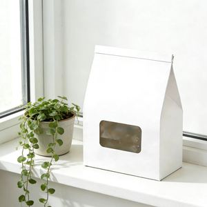 Bolsas de Papel Kraft Blancas Personalizadas con Ventana Transparente y Cierre Autoadhesivo para Aperitivos, Pan, Postres y Artículos Similares - Product Image 6