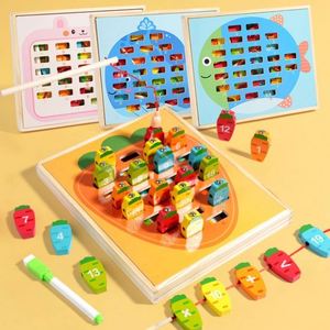 Fine Motor Skill Abc Alphabets Puzzle 3 in 1 Drawing Board Toy Play Kids Wooden Fishing Game - Product Image 3