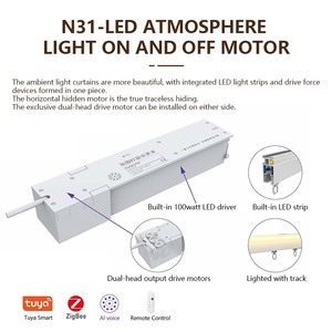 Riel Eléctrico Inteligente para Ventanas con Diseño Moderno de Plástico y Aluminio, Operación Segura, Motor Inteligente y Tira de LED - Product Image 2