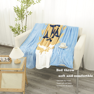 Vente en gros – Nouveauté : Couverture tricotée 100 % polyester, motif argentin, confortable, douce et légère, style écossais, personnalisable, toutes saisons - Product Image 2