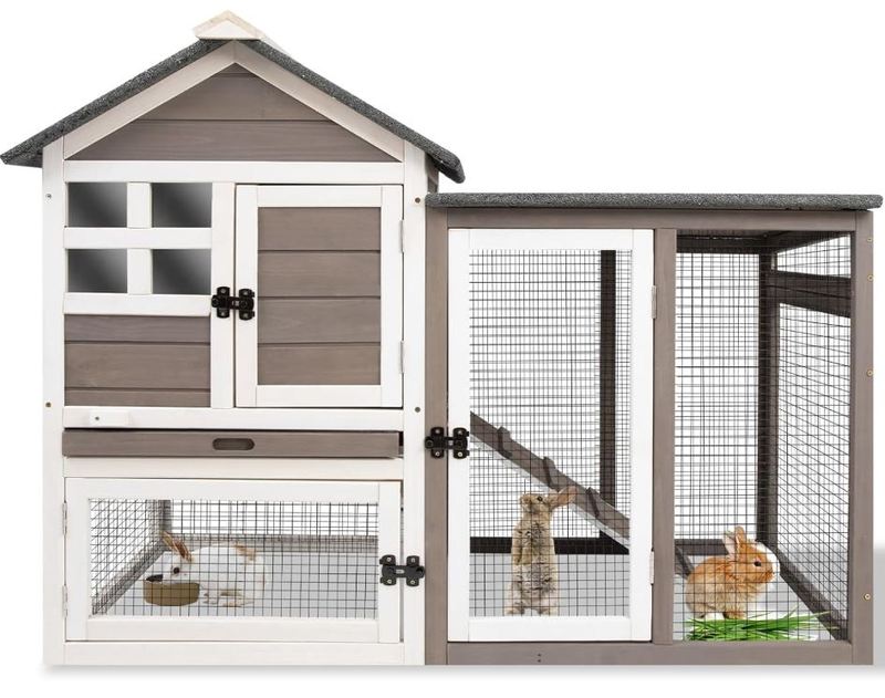 Rabbit Hutch Indoor Bunny Outdoor Wooden
