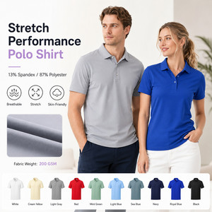 Logo personnalisé, performance unisexe pour chemise, 13% élasthanne, extensible dans les 4 sens, séchage rapide, anti-plis, uniforme d'équipe de golf, vente en gros, gris - Product Image 1