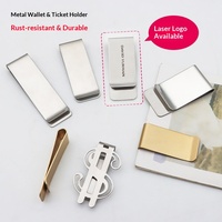 Porte-monnaie simple en acier inoxydable, pince à billets, porte-cartes de crédit, rangement de bureau, porte-billets, petit cadeau