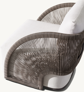 Fauteuil pivotant <span class=keywords><strong>de</strong></span> <span class=keywords><strong>jardin</strong></span> en <span class=keywords><strong>aluminium</strong></span> <span class=keywords><strong>de</strong></span> luxe moderne pour hôtels, parcs, cours, <span class=keywords><strong>salon</strong></span> extérieur individuel en rotin - Product Image 4