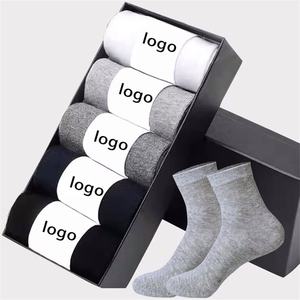 Calcetines de Vestir Personalizados con Logotipo para Hombre, Calcetines Casuales de Algodón, Transpirables, Sin Costuras, para Gimnasio, Fiestas y Eventos - Product Image 1