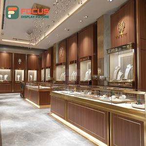 High Visibility Jewelry Display Counter Wood <b>Frame</b> Mall Counter Display Cabinet - Product Image 4