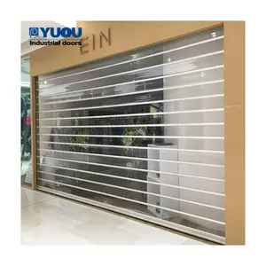 Moderno su misura avvolgibile trasparente automatico scorrevole esterno in policarbonato porta tapparella per negozio
