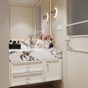 Customized American style seamless basin, intelligent multifunctional mirror <b>oak</b> bathroom cabinet - Product Image 2