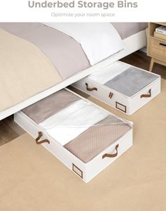 Bolsa de Almacenamiento de Ropa Plegable Grande con Base Reforzada, Doble Cremallera, Organizador de Ropa Portátil, Almacenamiento Debajo de la Cama - Product Image 3