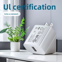 Cargador con Certificación UL, Especificaciones Estadounidenses, 5V 3A, Entrada 100-240V, Cabezal de Carga USB Estándar Estadounidense, Lámpara de Escritorio LED, Lámpara de Cultivo de Plantas, Adaptador de Corriente de 15W