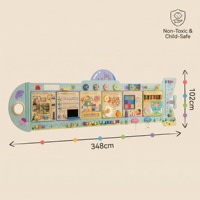 Mainan Edukasi Kayu Dinding Bentuk Kapal Selam Dekorasi Dinding Kartun Latihan Multi-Keterampilan Mainan Laut Prasekolah STEM Aman & Tidak Beracun