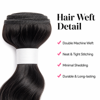 Extensions de cheveux humains brésiliens ondulés 12A, mèches de cheveux vierges non traités, noir naturel, extensions de cheveux brésiliens