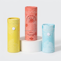 Tube en papier cylindrique personnalisé pour cartouche d'huile 1g, avec fermeture à bouton et sécurité enfant, pour dispensaires et usage artisanal
