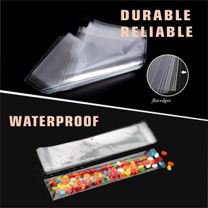 100 pcs 4" x 10" Long Clear Resealable Cellophane <b>Bags</b> Self Sealing Treat <b>Bags</b> Cookie <b>Bags</b> with Adhesive Flap Gift - Product Image 6