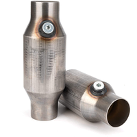 Convertisseur catalytique universel NO CEL 2,5 pouces en acier inoxydable, rond, soudé, avec logement pour sonde O2, haut débit, OBDII Euro 4/5