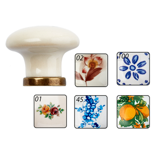 POMO DE MUEBLE DE CERÁMICA 'P04' Ø 31mm-Decoración marfil 01 - Product Image 1