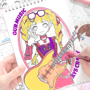 Simno 30 Pages bande dessinée dessin au trait dessin animé fille croquis pour enfants dessin Simple traçage peinture livre avec 2 feuilles autocollant - Product Image 6