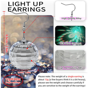 Gran oferta, pendientes <span class=keywords><strong>de</strong></span> bola <span class=keywords><strong>de</strong></span> discoteca iluminados, pendientes <span class=keywords><strong>de</strong></span> luz LED, pendientes <span class=keywords><strong>de</strong></span> los años 60 y 70 <span class=keywords><strong>para</strong></span> mujeres y niñas, fiesta <span class=keywords><strong>de</strong></span> <span class=keywords><strong>despedida</strong></span> <span class=keywords><strong>de</strong></span> soltera, disfraz <span class=keywords><strong>de</strong></span> Navidad - Product Image 5