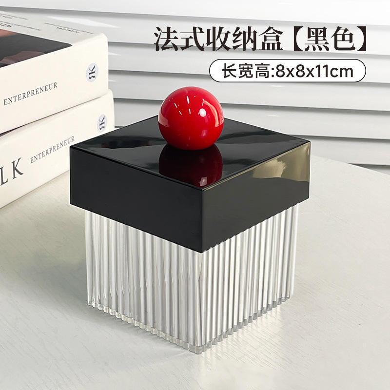 [สีดำระดับไฮเอนด์] กล่องสำลีสไตล์ฝรั่งเศส