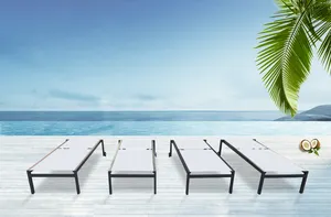 Outdoor Aluminium Lounger Sun Loungers Aluminium Stackable Lounge Sunbed Aluminum Pool Beds Outdoor Furniture