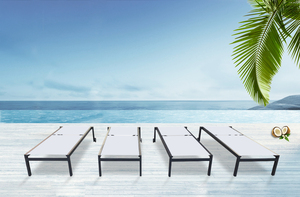 Tumbona de <span class=keywords><strong>playa</strong></span> impermeable con ruedas, camas apilables para piscina de hotel, cómodas <span class=keywords><strong>tumbonas</strong></span> de aluminio - Product Image 5
