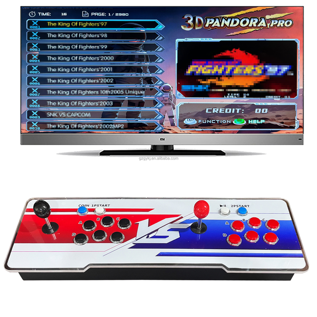 Retro Arcade Console Video Game Pandora's Box Joystick Control English Metal Construction 2 Players Children's TV Use 29800 1