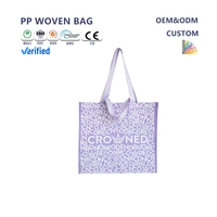 Tas Tote Promosi Tahan Air Ramah Lingkungan dari Bahan PP Woven, Dapat Digunakan Kembali, Biodegradable, dengan Logo Custom, Pegangan Ganda, Ukuran Sesuai Pesanan, Terbuat dari Bahan Daur Ulang