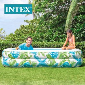 <strong>Intex</strong> 57177 Tropical Leaves <strong>Rectangular</strong> PVC Eco-friendly Inflatable Swimming <strong>Pool</strong> Family Parent-Child Use 1 Year Warranty - Product Image 4
