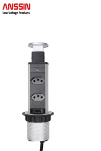 Prise de courant Pop up standard brésilienne avec 3 prises et prise de table électrique de charge USB Torre de Tomada - Product Image 6