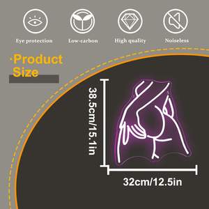 Pretty Ladies Esthétique Rose Enseigne au néon USB Corps en silicone pour affaires et fête pour Bachelor Club Garage & Shop Logo - Product Image 4