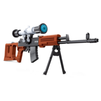 Modèle de fusil de sniper SVD en blocs de construction militaires, jouet d'arme, arme assemblée, briques de construction, assemblage DIY, jouet en briques d'arme