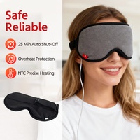 Masker Mata USB Hangat untuk Tidur Nyenyak, 3 Pengaturan Panas, Penutup Mata Berpemanas Portabel untuk Mata Lelah & Pemulihan Jet Lag