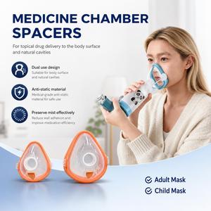 Entretoises antistatiques pour <span class=keywords><strong>chambre</strong></span> médicale, en silicone de qualité alimentaire à haute absorption, pour usage domestique, <span class=keywords><strong>avec</strong></span> masque à double <span class=keywords><strong>valve</strong></span> unidirectionnelle et rappel sonore - Product Image 1