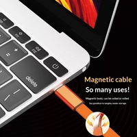 Câble plat magnétique 240W/100W à charge ultra-rapide et transfert de données, ultra-fin, compatible avec les appareils Type-C, charge universelle pour voiture