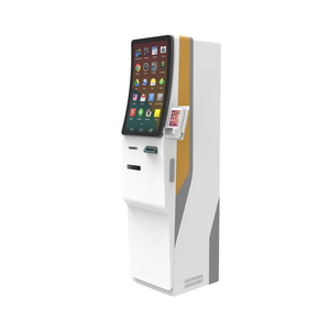 Kiosque de paiement automatique à écran tactile capacitif d'intérieur avec SDK, accepteur de billets et de pièces, recycleur, lecteur de cartes, imprimante A4, boîtier métallique, sur pied - Product Image 1