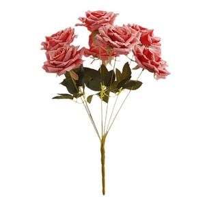 Bouquet di Rose Cappuccino Artificiali a 7 Teste, Fiori Secchi per Decorazioni Matrimoniali e All'Aperto - Product Image 5