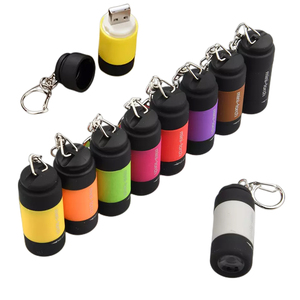 Personalized Mini Rechargeable LED Keychain Torch Custom Logo Promotional Flashlight