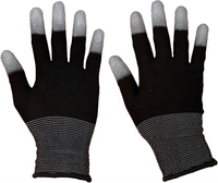 Gants de travail industriels en polyester ultra-fins, tricotés, antistatiques, avec revêtement en polyuréthane (PU), isolés et compatibles avec les écrans tactiles