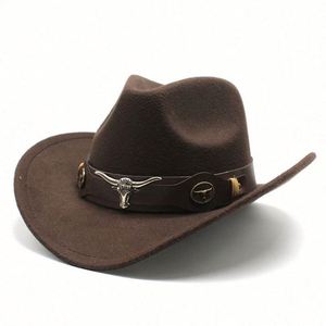 Chapeau de cowboy en feutre personnalisé pour fêtes de fin d'année en extérieur, style Texas, noir, avec bande métallique, vente en gros - Product Image 2