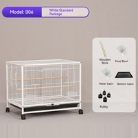 Grande cage à oiseaux en fil de fer forgé fait main, avec base, pour perroquets et pigeons d'élevage