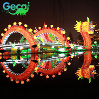 GECAI Chinese New Year Outdoor Laterne Show maßge schneiderte traditionelle Kultur Zodiac Dragon Lantern