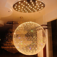 Lustre en cristal d'ingénierie hôtelière personnalisé, LED à intensité variable, garantie 5 ans, éclairage de villa, hall, escalier, lampe suspendue