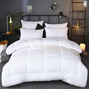 Dày chần thân thiện với môi Cổ Điển Vua Kích thước <span class=keywords><strong>Comforter</strong></span> mềm rất ấm áp mùa thu chăn màu xám trắng nhà máy bán buôn - Product Image 5