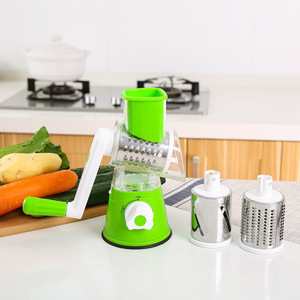 Cortador multifuncional 3 en 1 para verduras, frutas y patatas, triturador con cuchilla de acero inoxidable, utensilio de cocina con juego de 3 piezas - Product Image 1