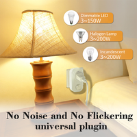 Bilihondim EU Interrupteur rotatif Triac avec variateur de lumière 200W, contrôle sans fil, installation facile, garantie 1 an, bouton 1A 30M