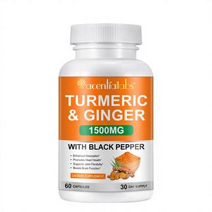 Acentiallbas 60 Cápsulas Suplemento de Extracto de Raíz de Cúrcuma Marca Privada 95% Curcumina de Cúrcuma Apoyo para la Salud Cardíaca en Adultos Negro - Product Image 2