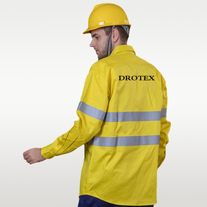 Camicia <span class=keywords><strong>da</strong></span> Lavoro Ignifuga in Cotone e Poliestere per Elettricisti, Alta Visibilità con Riflettenti - Product Image 4