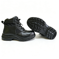 Bottes de travail tactiques en cuir respirantes et légères avec embout et semelle intermédiaire en acier de 6 pouces pour l'extérieur