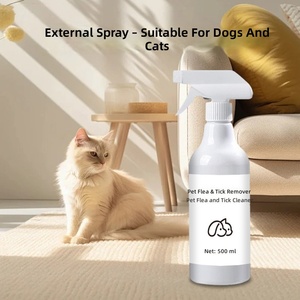 Traitement contre les puces et les tiques pour animaux de compagnie, <span class=keywords><strong>spray</strong></span> externe contre les puces pour chiens et chats, repousse les parasites, élimine les tiques, 500 ml, flacon de type baseball - Product Image 2